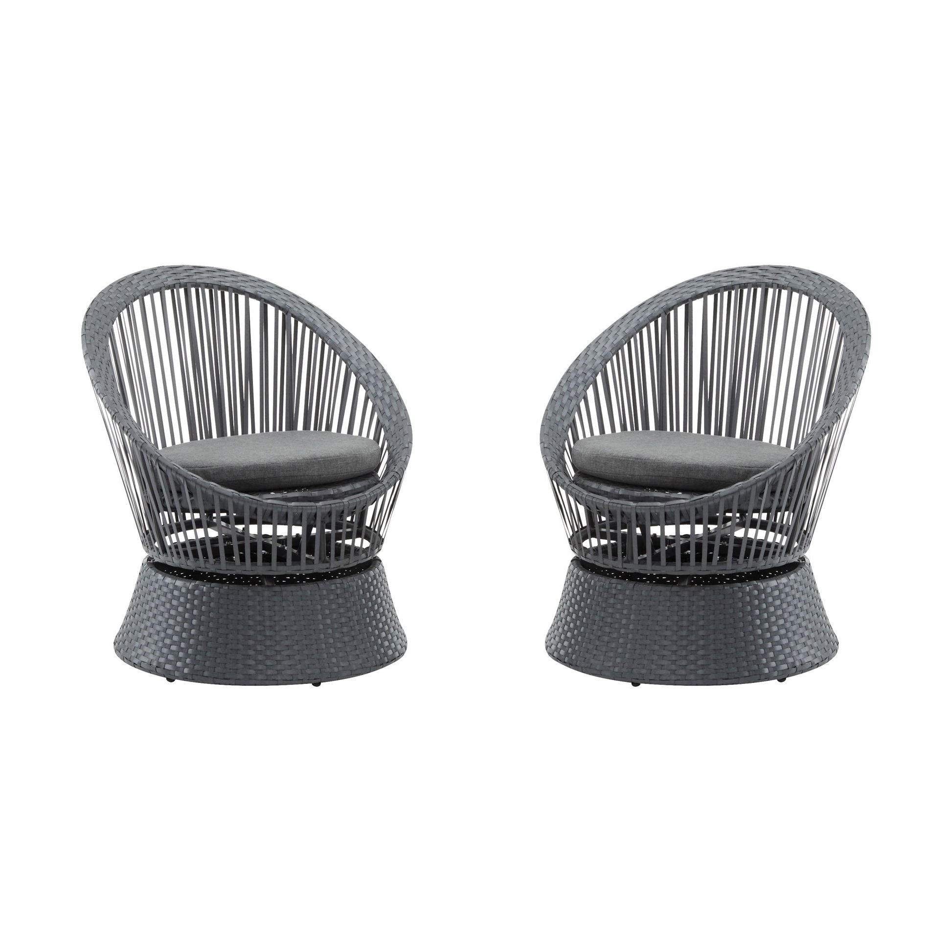 Modern Swivel Wicker Lounge Chair With Round Design