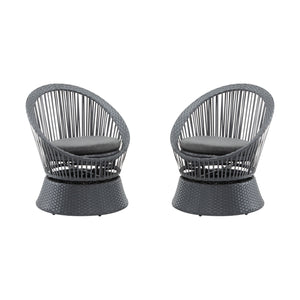 Modern Swivel Wicker Lounge Chair With Round Design