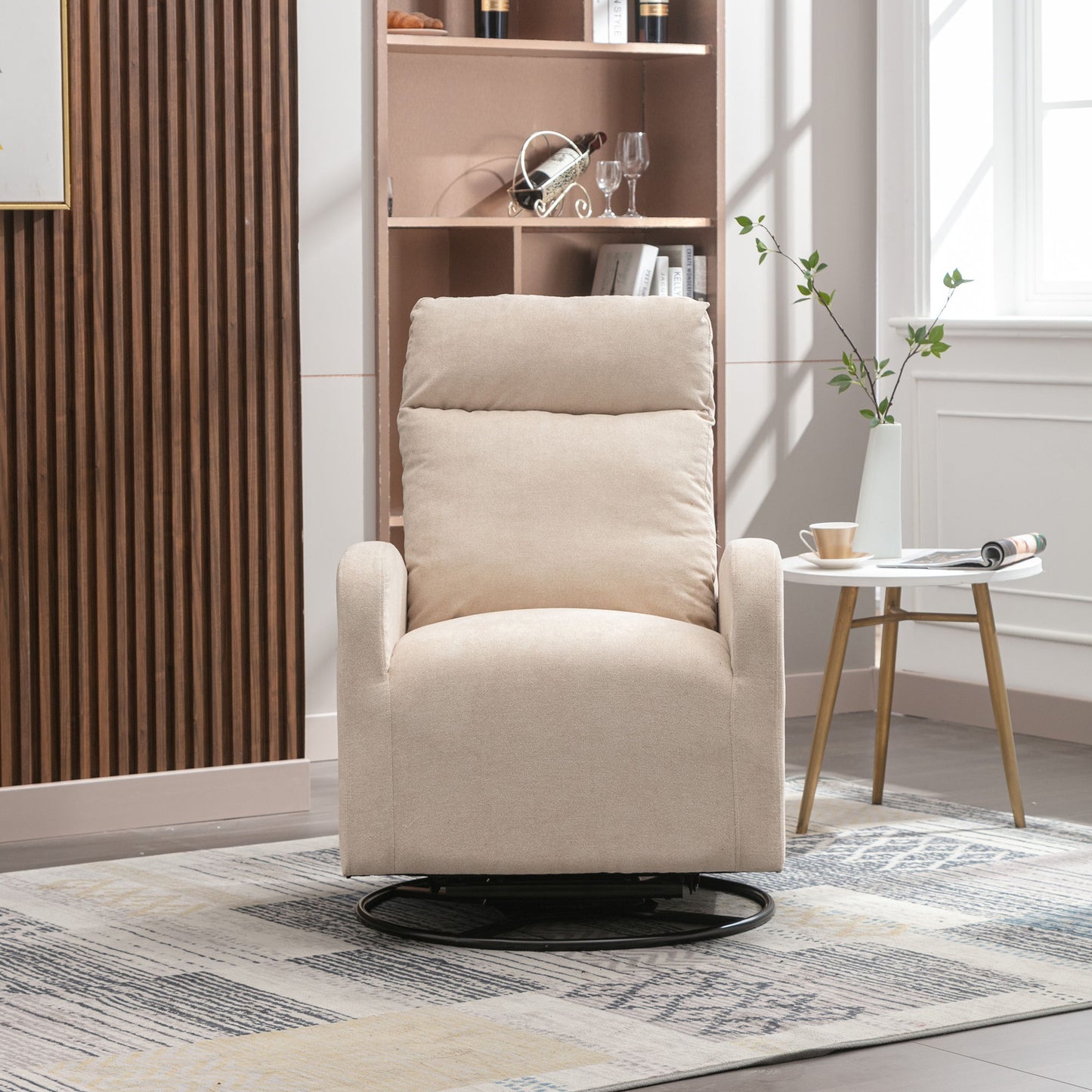 Jiada - Upholstered Swivel Glider Rocking Chair For Nursery Modern Style One Left Bag