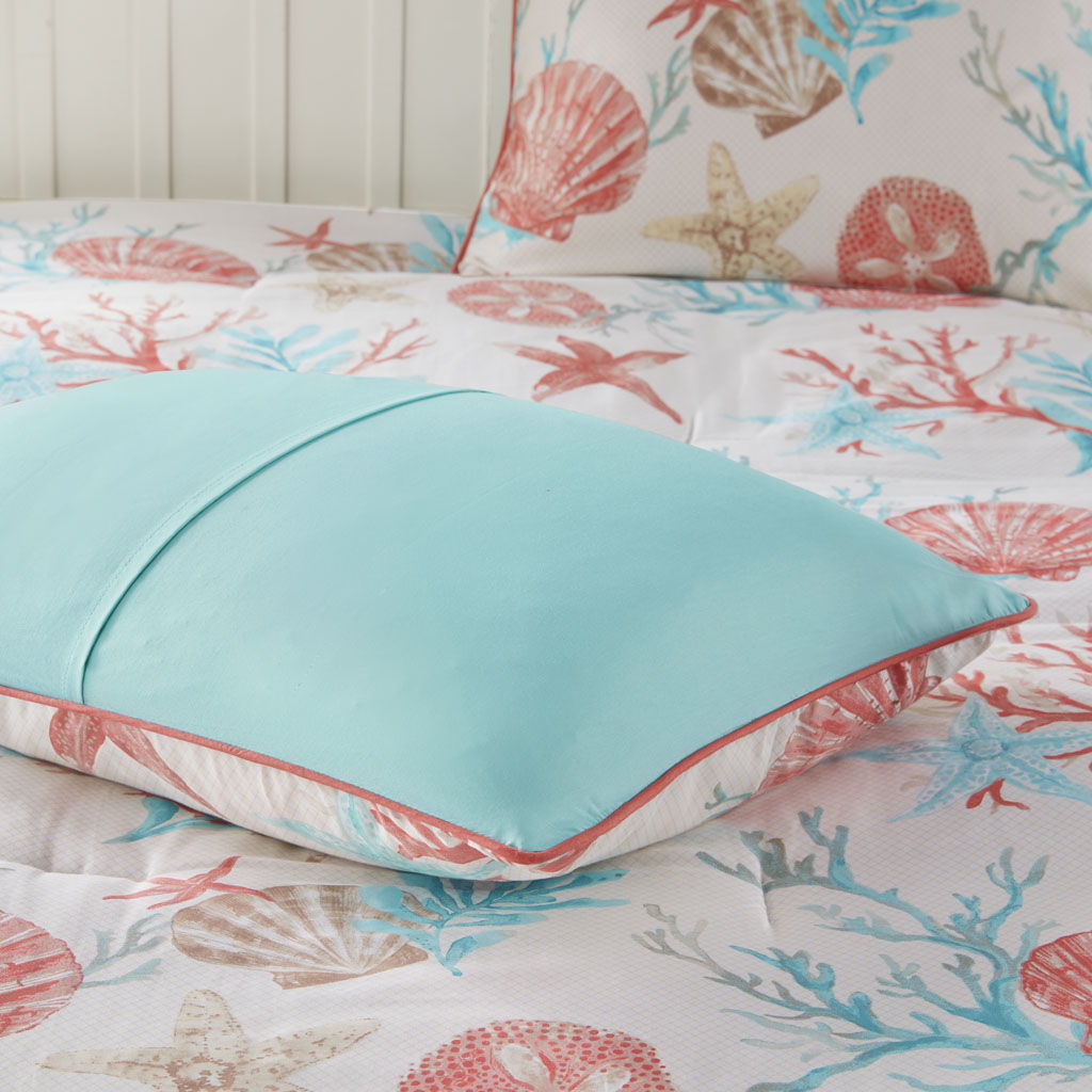Pebble Beach - King 7 Piece Comforter Set - Coral