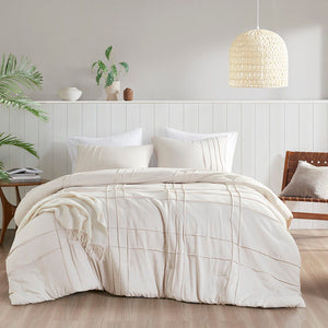 Porter - King Soft Washed Pleated Comforter Set - Neutral
