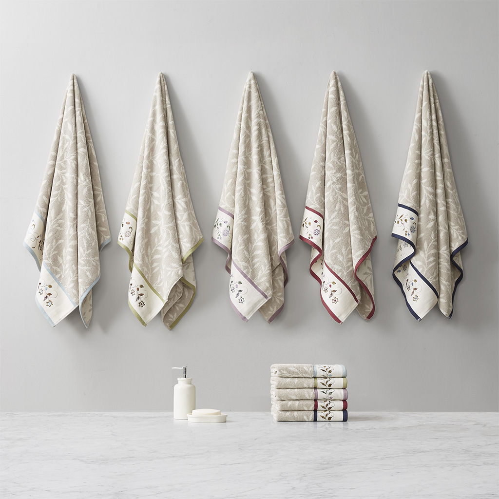 Serene - Jacquard 6 Piece Towel Set - Red