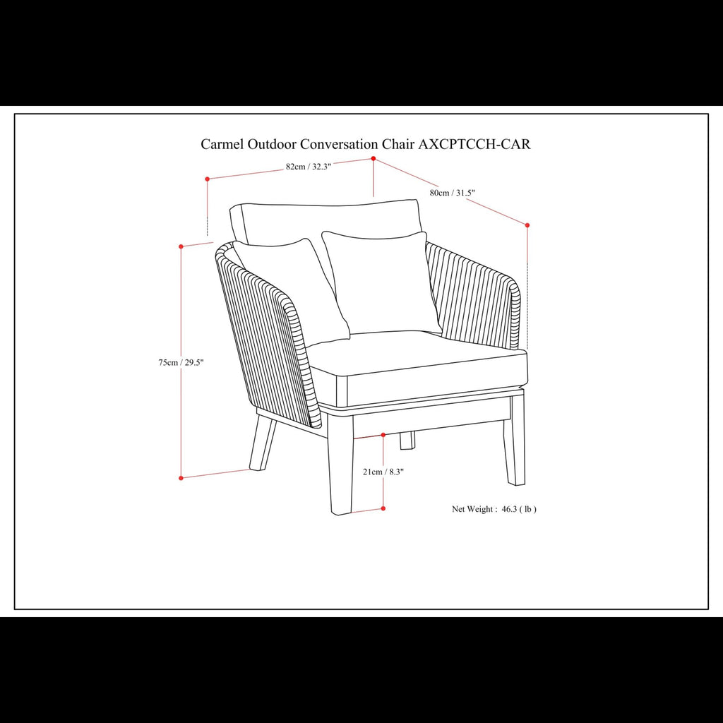 Carmel - Outdoor Conversation Chair - Sand Drift