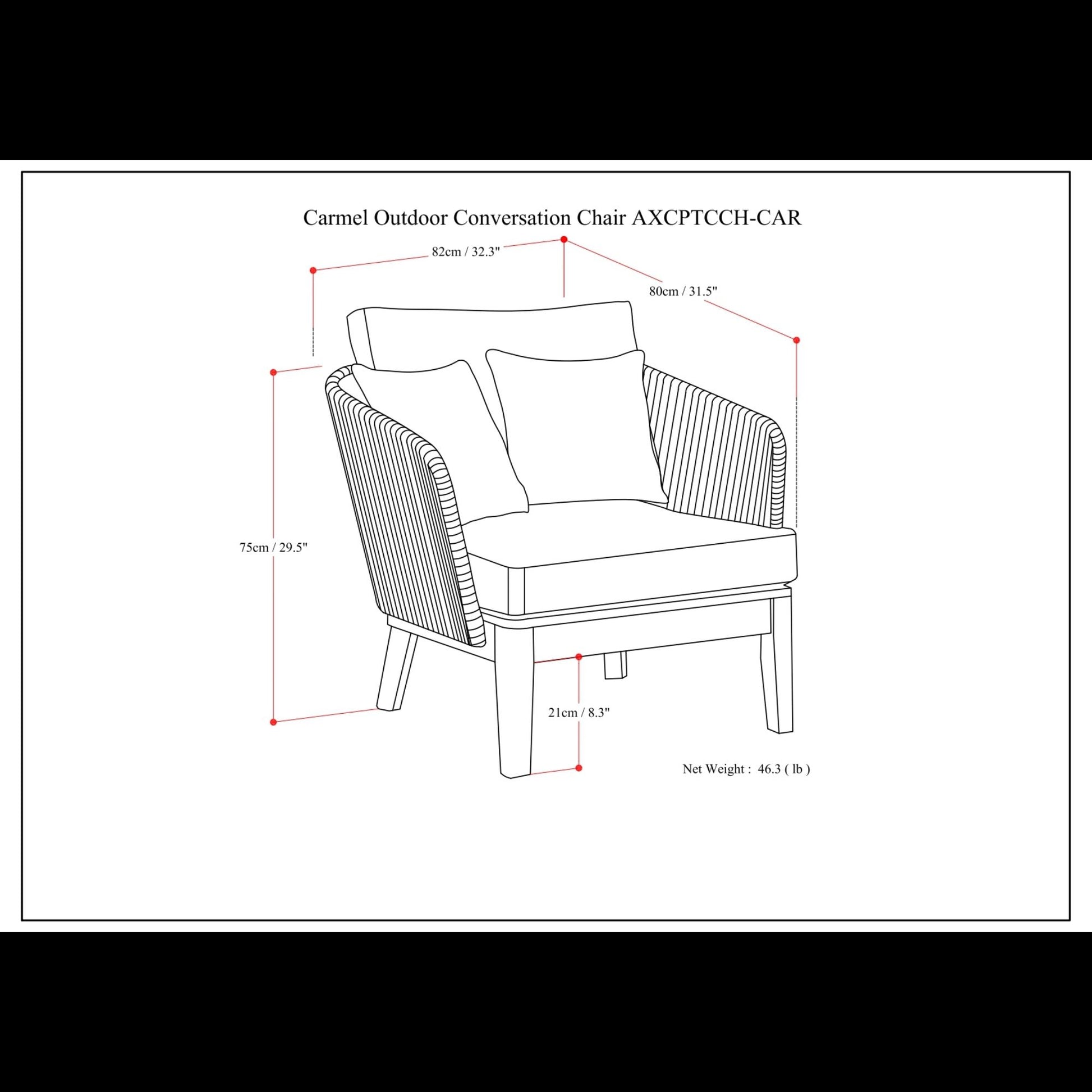 Carmel - Outdoor Conversation Chair - Sand Drift