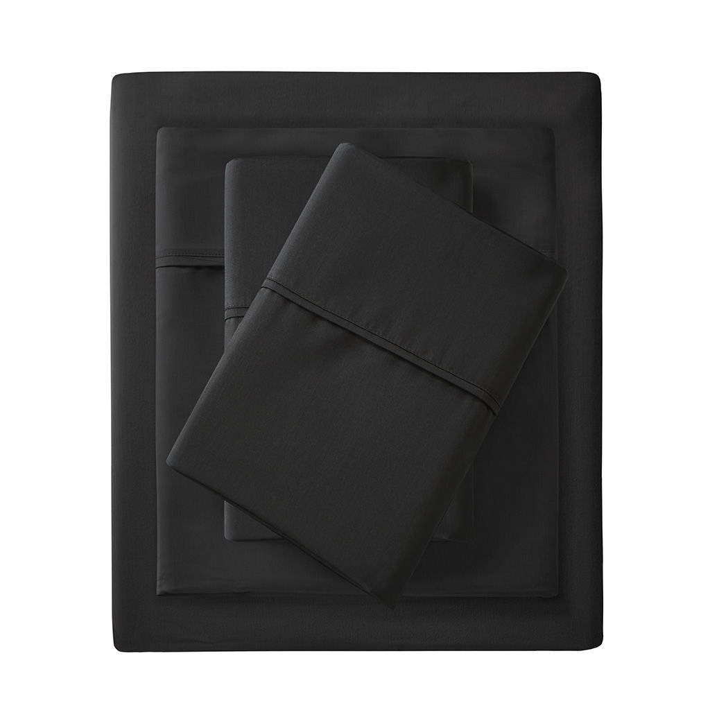 1500 Thread Count - 4 Piece King Blend Sheet Set - Black