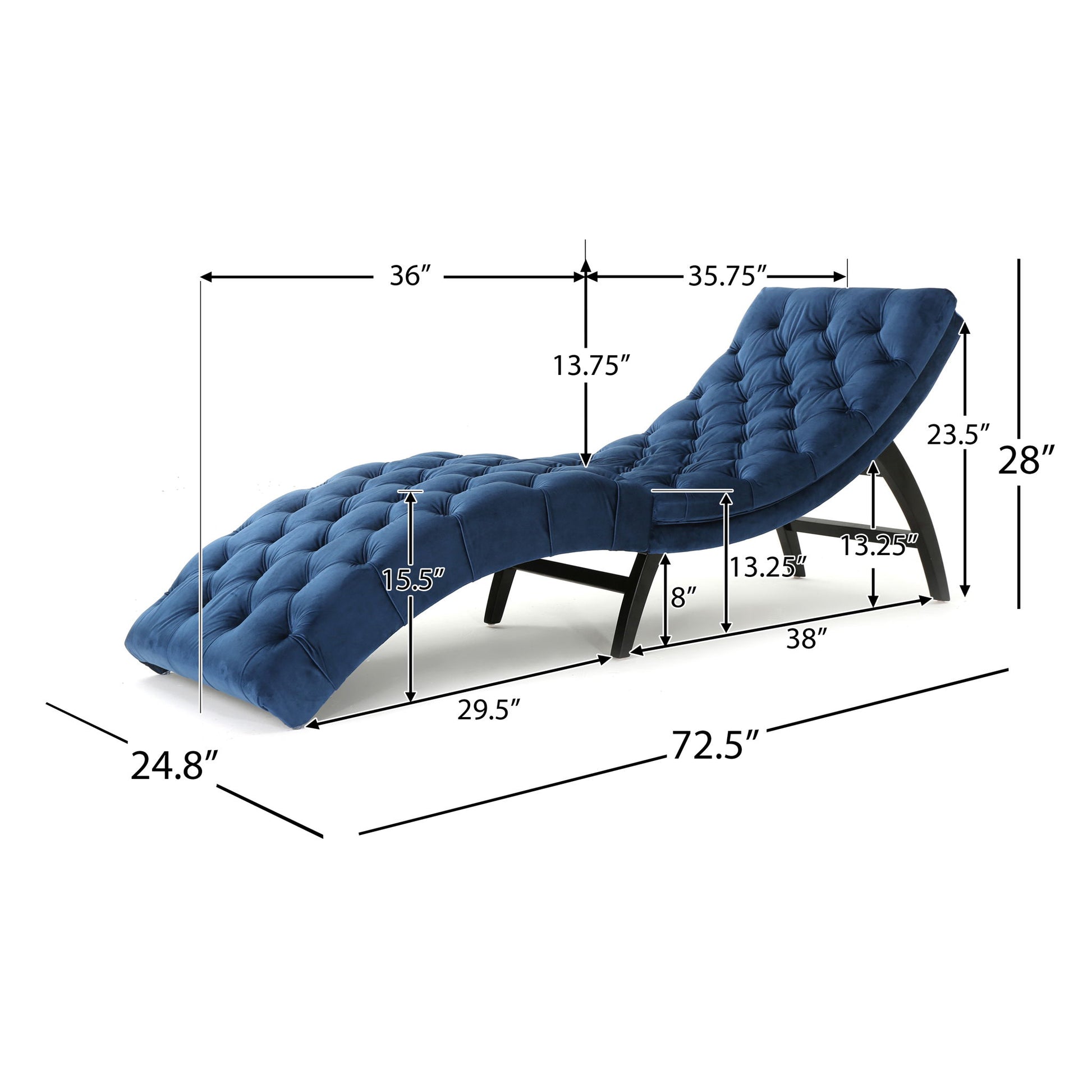 Elegant Tufted Chaise Lounge With Curved Design