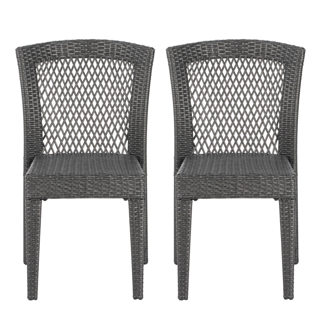 Farley - Stacking Sidechair (Set of 2) With Open Backrests - Gray