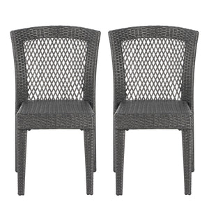 Farley - Stacking Sidechair (Set of 2) With Open Backrests - Gray