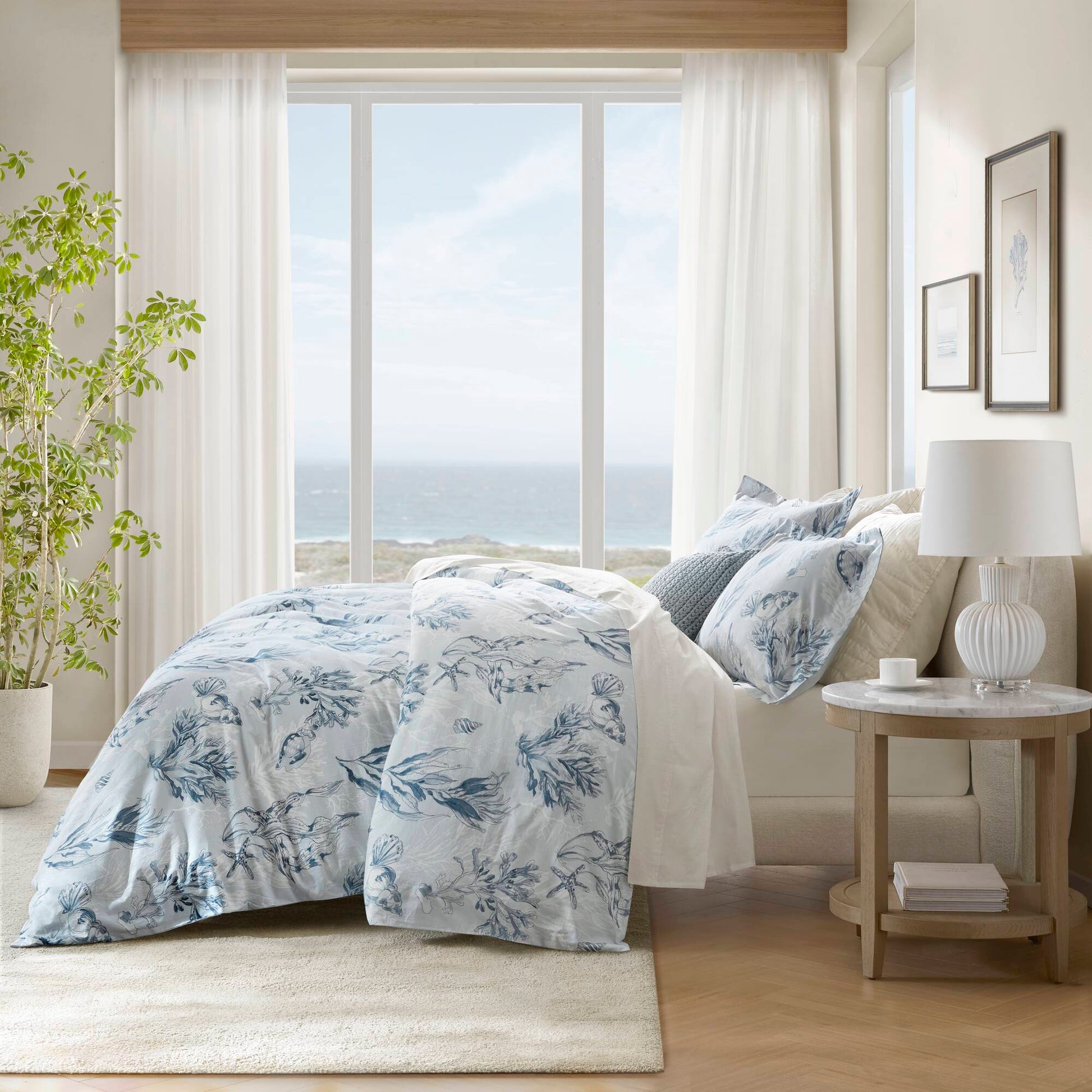 Fashion - Full/Queen 100% Sateen Duvet Cover Set - Navy/Blue
