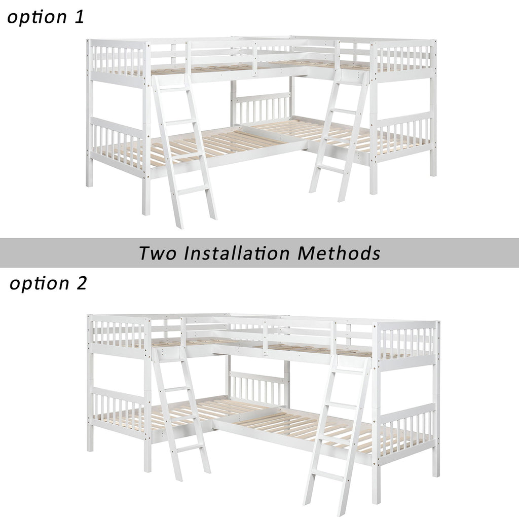 L Shaped Bunk Bed With Ladder