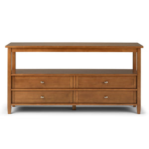 Warm Shaker - Wide Console Sofa Table - Light Golden Brown