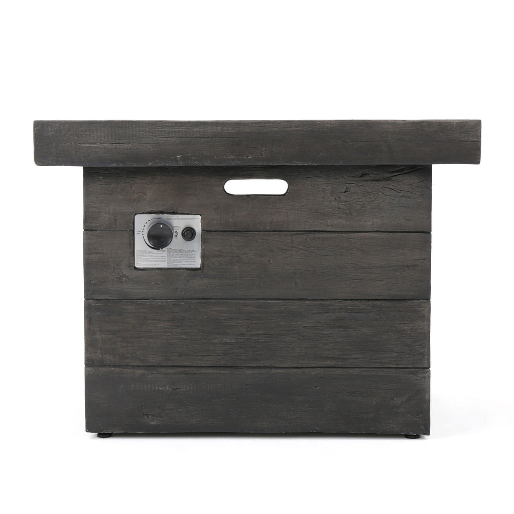 Anchorage - Wood Square Fire Pit 40, 000 Btu - Gray