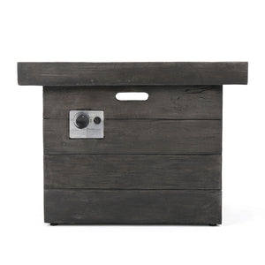 Anchorage - Wood Square Fire Pit 40, 000 Btu - Gray