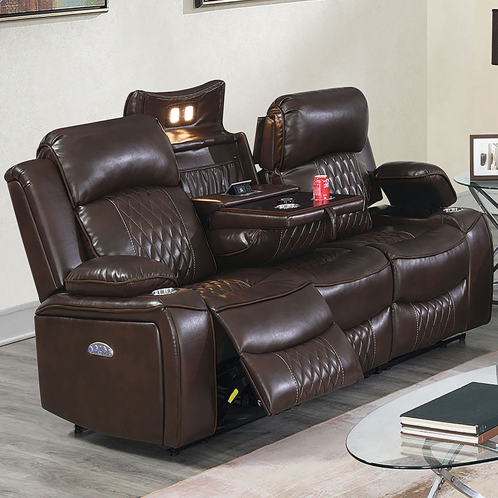 Power Motion Living Room Set With USB Port, Adjustable Headrest, Cup Holder