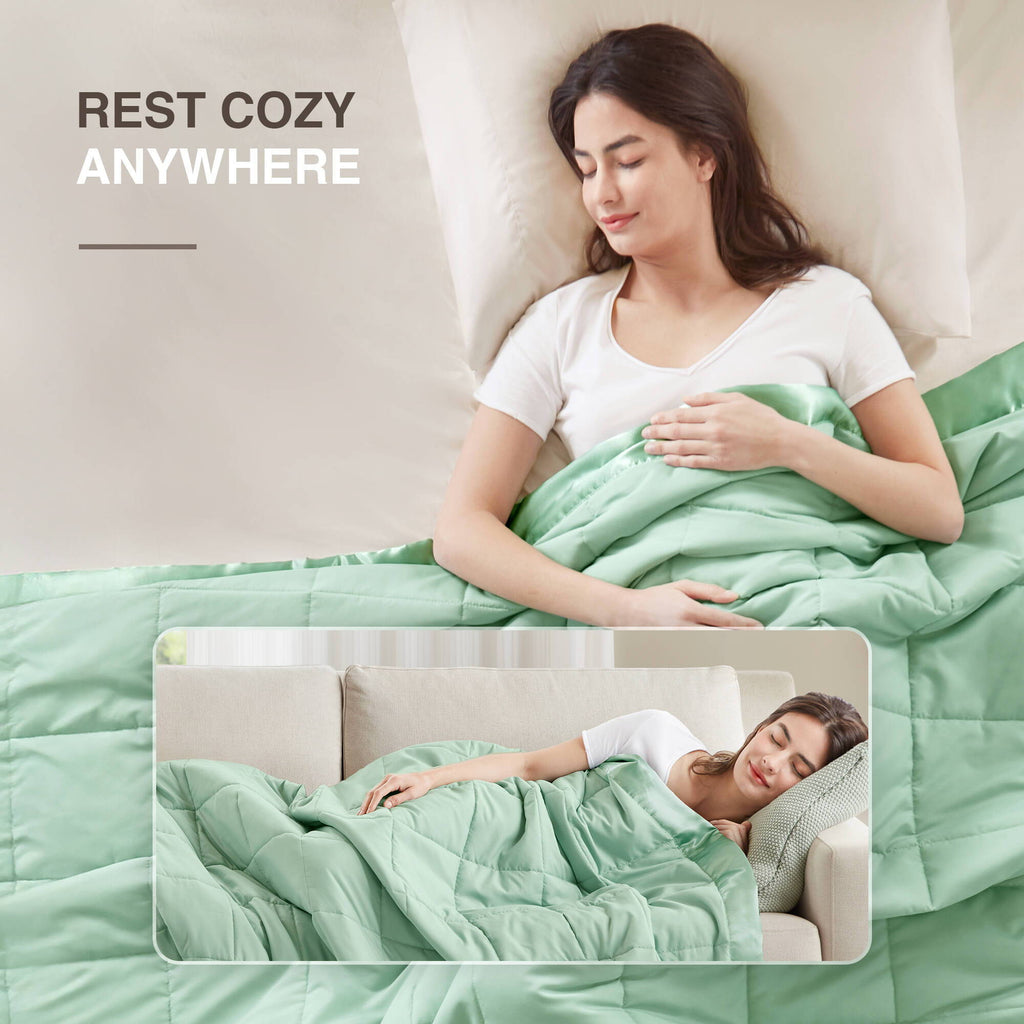 Windom - All Season Hypoallergenic Twin Blanket With 3M Scotchgard - Seafoam