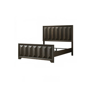 3 Piece Bedroom Set With Faceted Panels Bed And 2 Nightstands