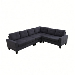 Modular L - Shaped Sectional Sofa 6 Seater 4 Piece Couch With Chaise