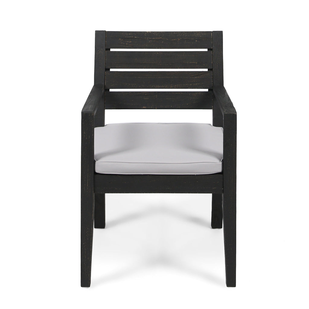 Outdoor 6 Seater Dining Set With Bench - Dark Gray / Light Gray