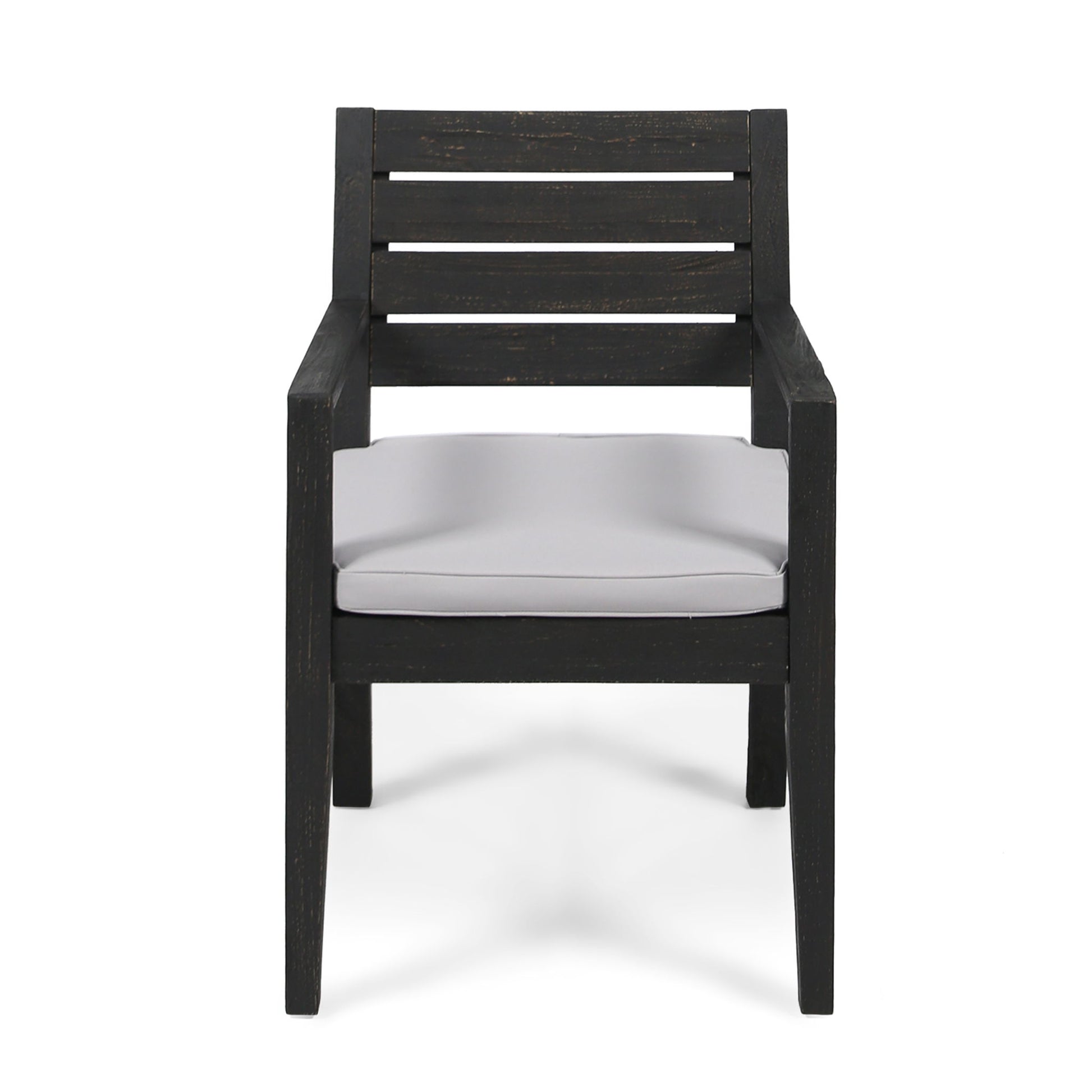 Outdoor 6 Seater Dining Set With Bench - Dark Gray / Light Gray
