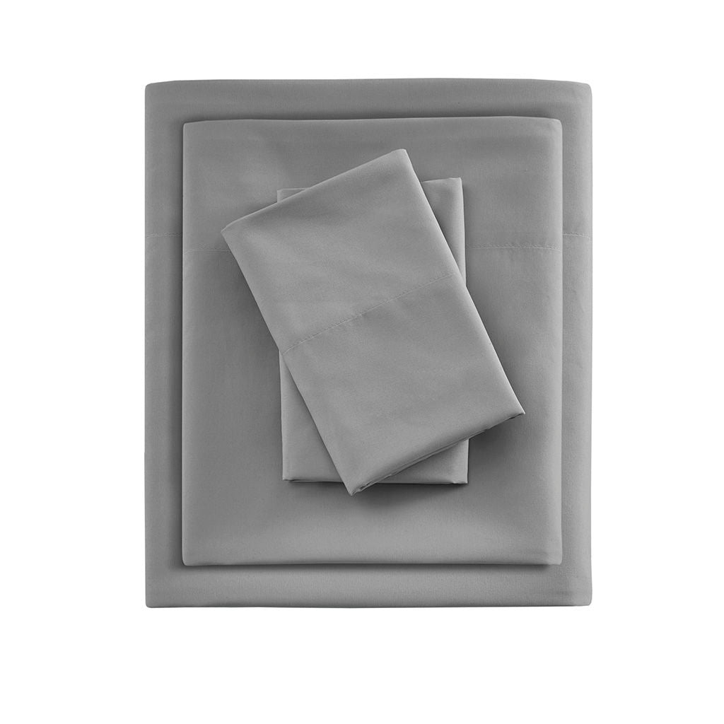 California King Smart Cool Microfiber Sheet Set - Gray