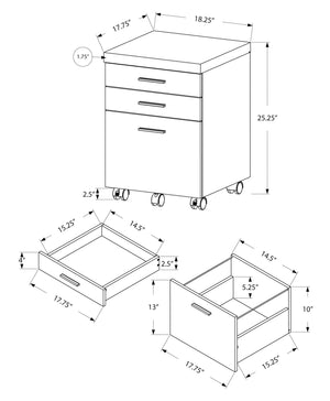 File Cabinet Rolling Mobile Storage Drawers Printer Stand For Office