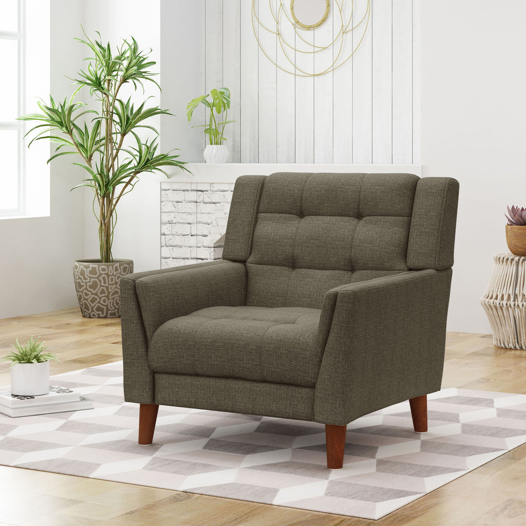 Luminaesque - Fabric Upholstered Armchair With Tufted Back