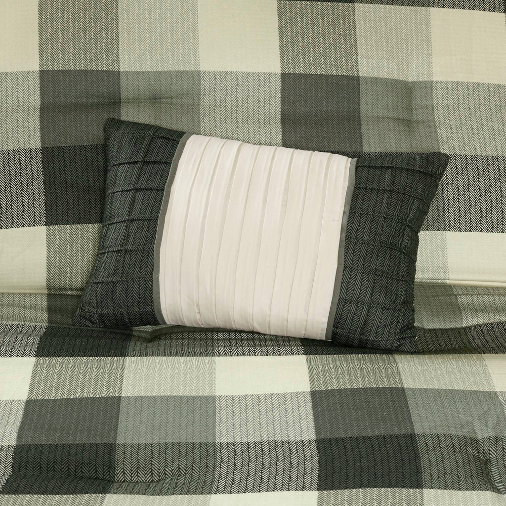 Ridge - Queen 7 Piece Herringbone Comforter Set - Gray