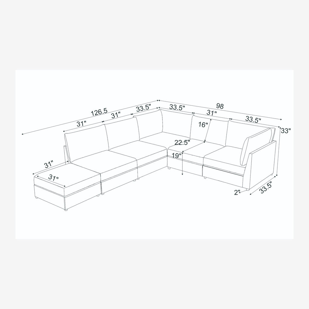 Modern Reversible Modular Sectional