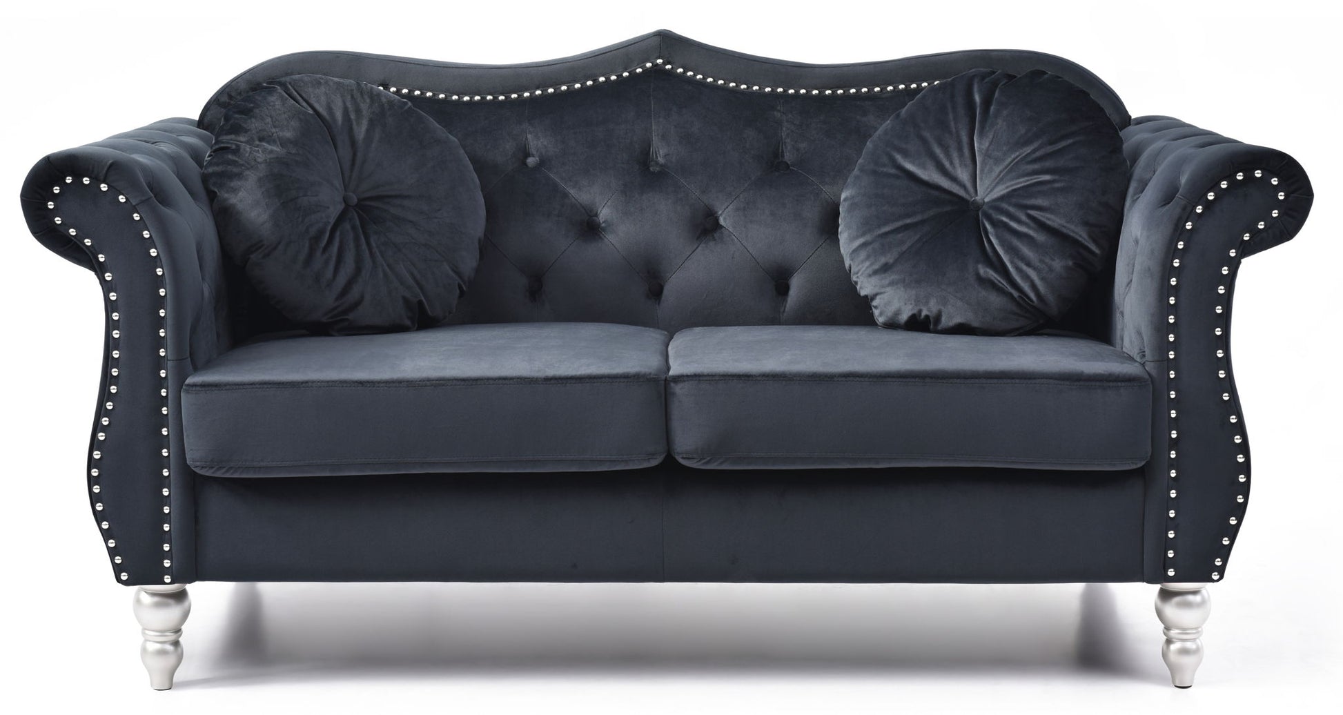 Stylish Flared Arm Loveseat