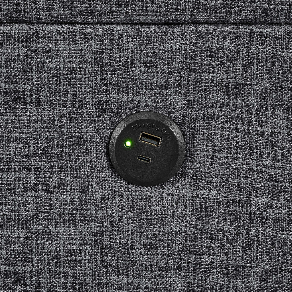 Camden - Power Sectional Sofa With Storage Ottoman And Built In Charging Ports - Gray