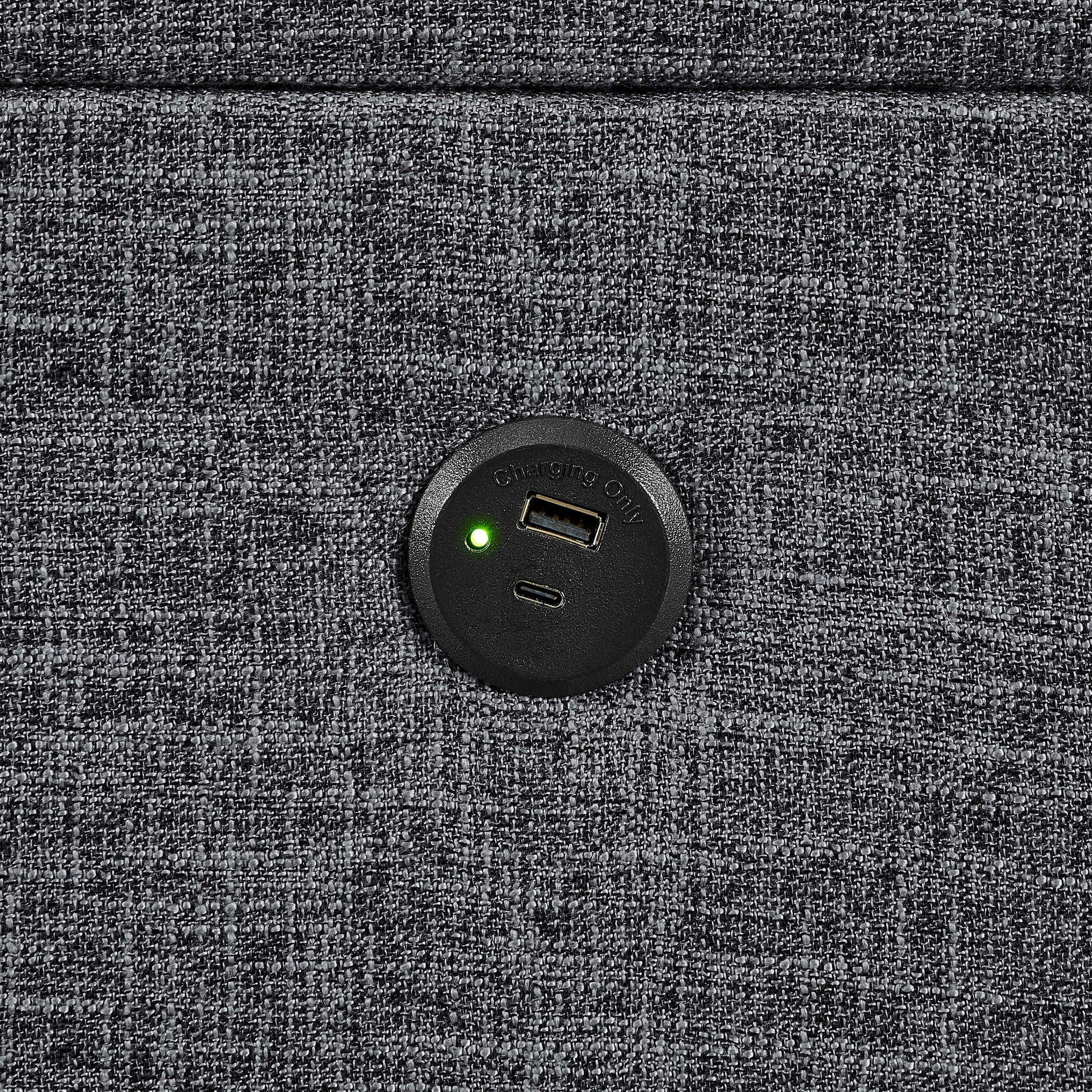 Camden - Power Sectional Sofa With Storage Ottoman And Built In Charging Ports - Gray