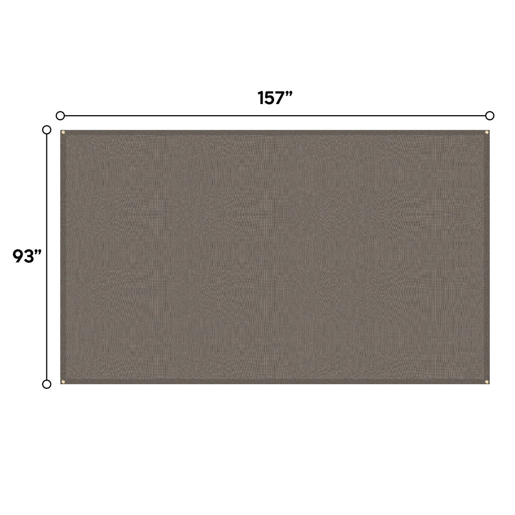 13' X 7.7' Outdoor Pergola Sun Shade Cover Cloth Patio Canopy Hdpe Permeable With Grommets - Brown