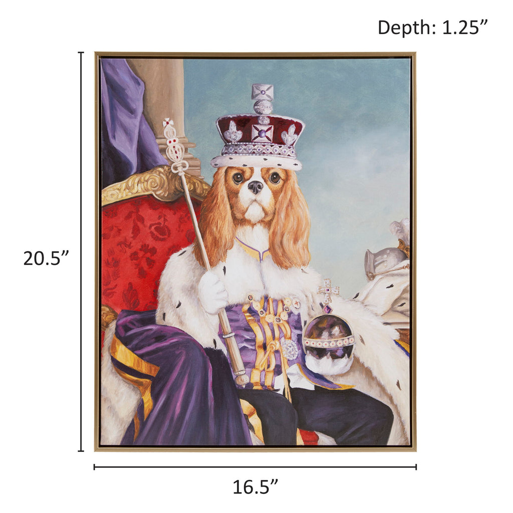 Pet Portrait - King Charles Spaniel Iii Framed Canvas Wall Art - Multi