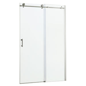 Shower Door Single Sliding Bypass Enclosure - Brushed Silver