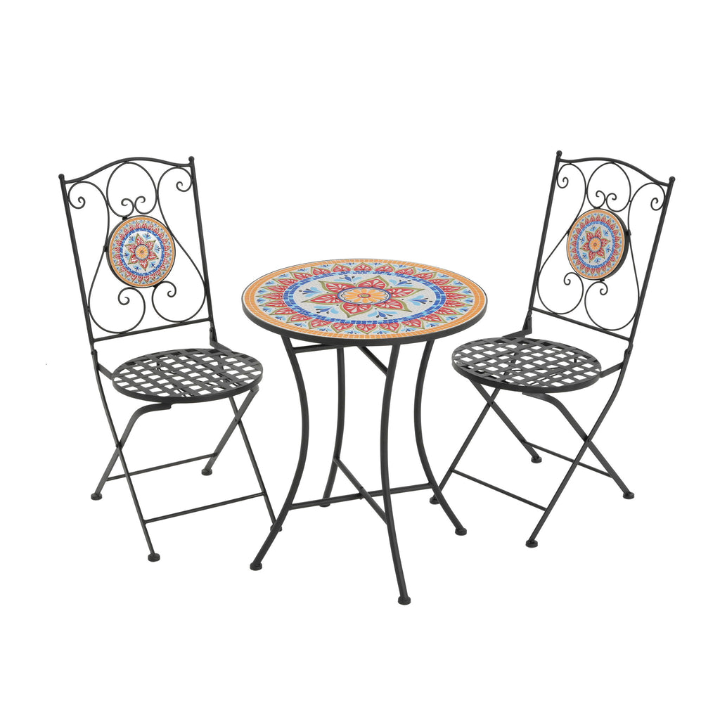 Lambert - Outdoor Chat Set - Black / Red