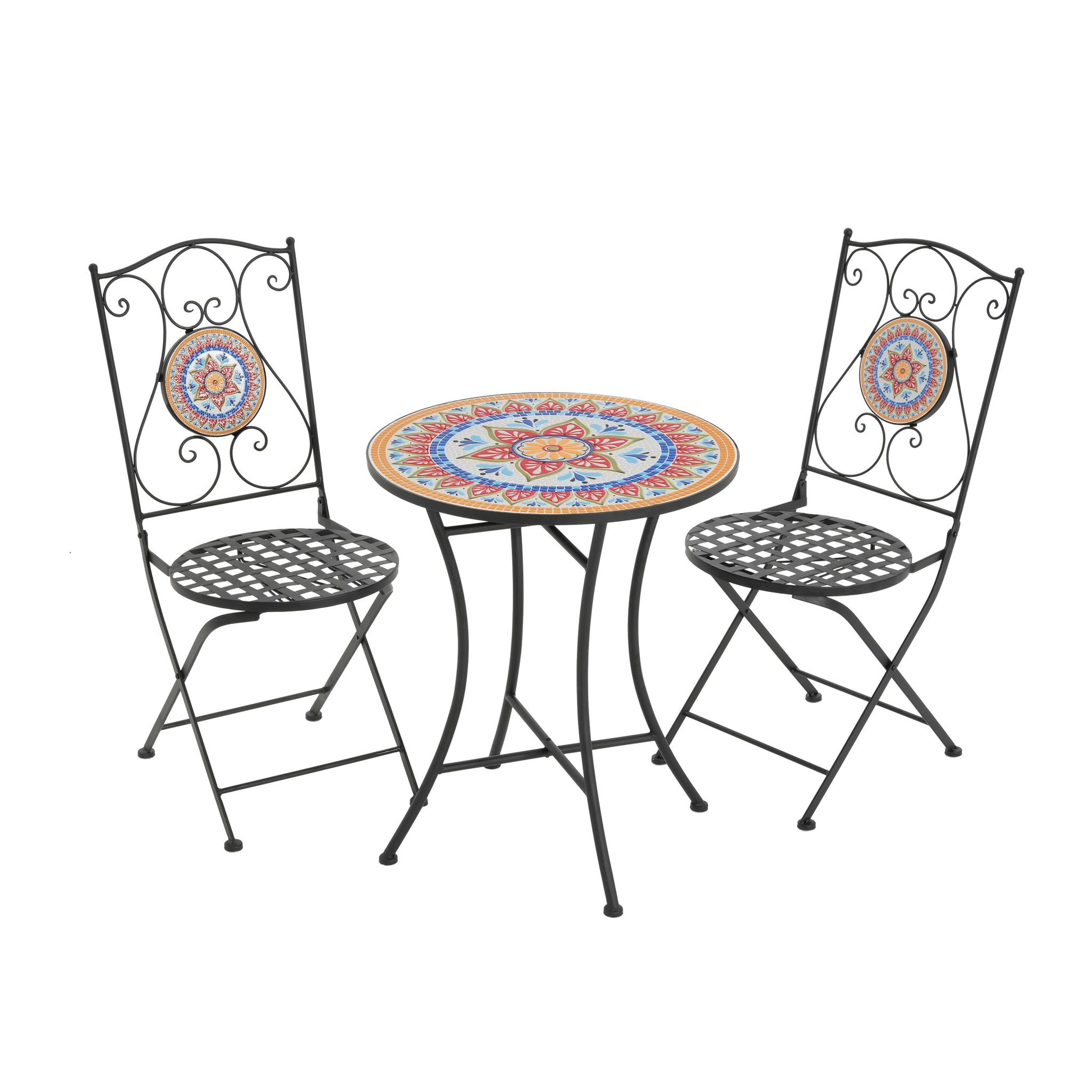 Lambert - Outdoor Chat Set - Black / Red