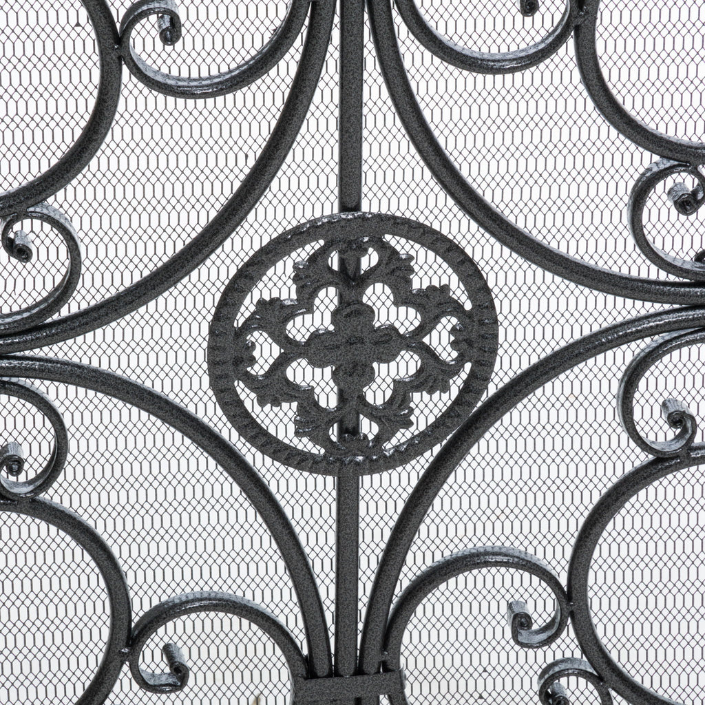 Darcie - Wrought Fireplace Screen, Ornate Design