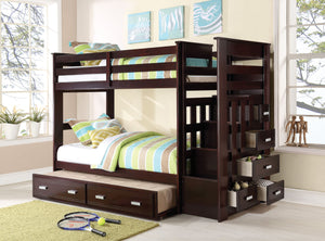 Allentown - Twin / Twin Bunk Bed With Trundle Storage - Espresso