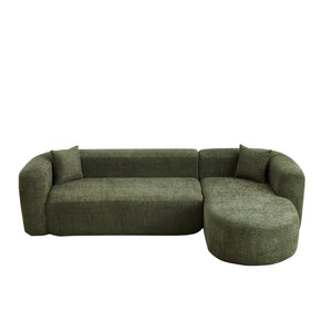 L - Shape Boneless Cloud Couch With 2 Throw Pillows For Living Room