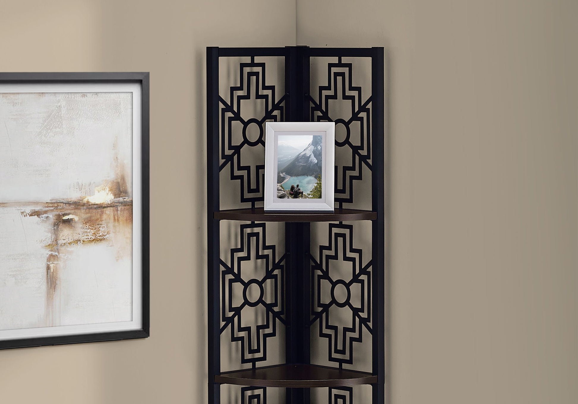 Bookshelf, Bookcase, Etagere, 4 Tier Corner, For Office, Transitional