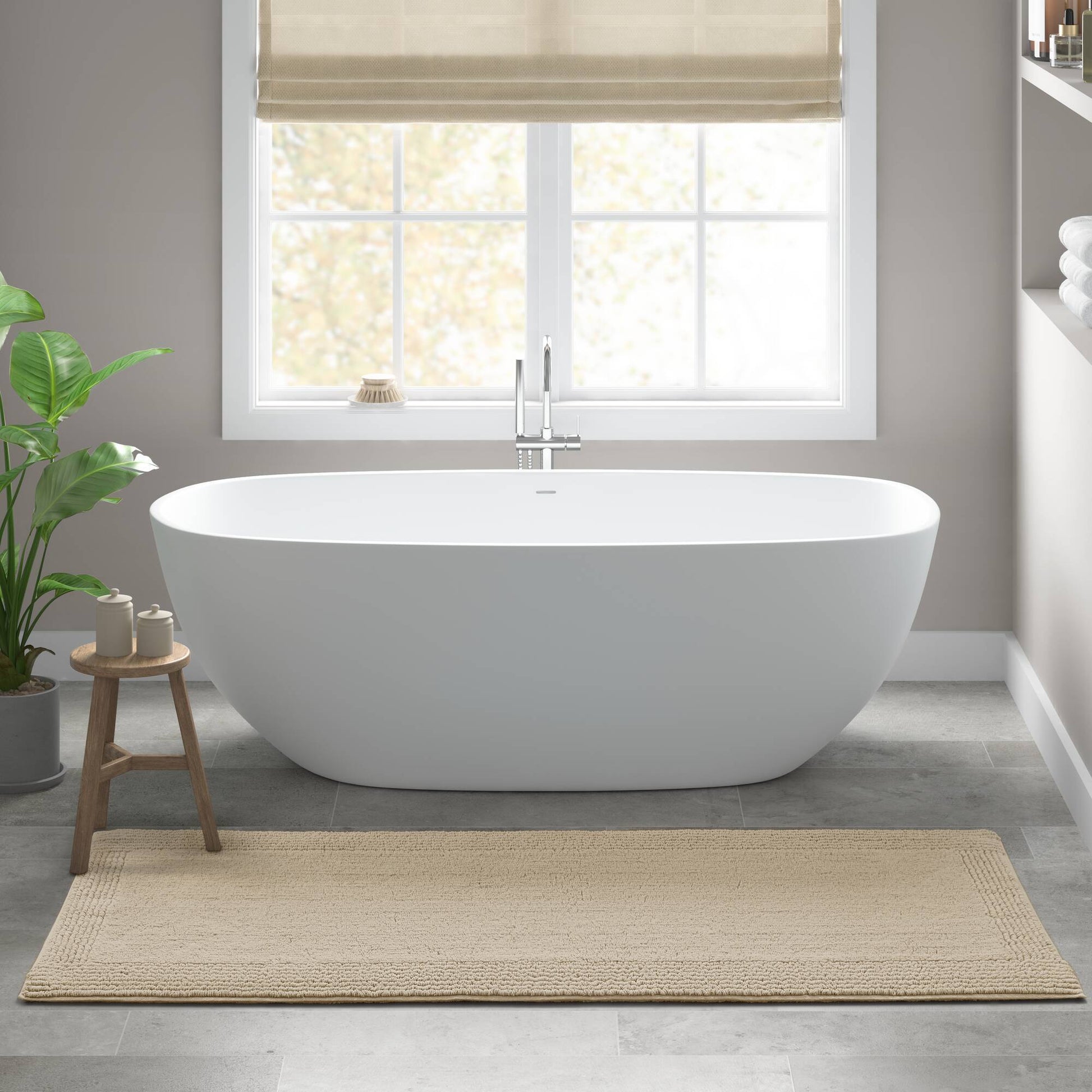 Splendor - 24" x 44" Tufted Reversible Bath Rug - Natural