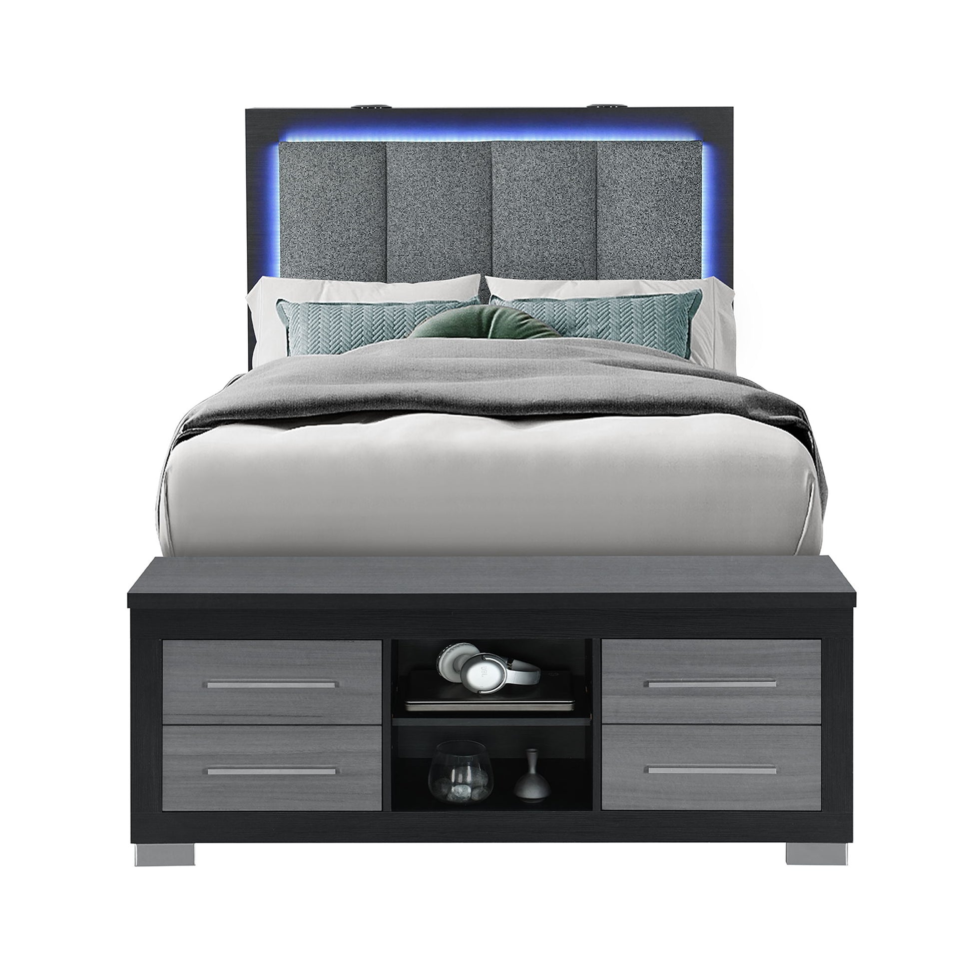 Messa - Bed With Storage Features And LED Lighting