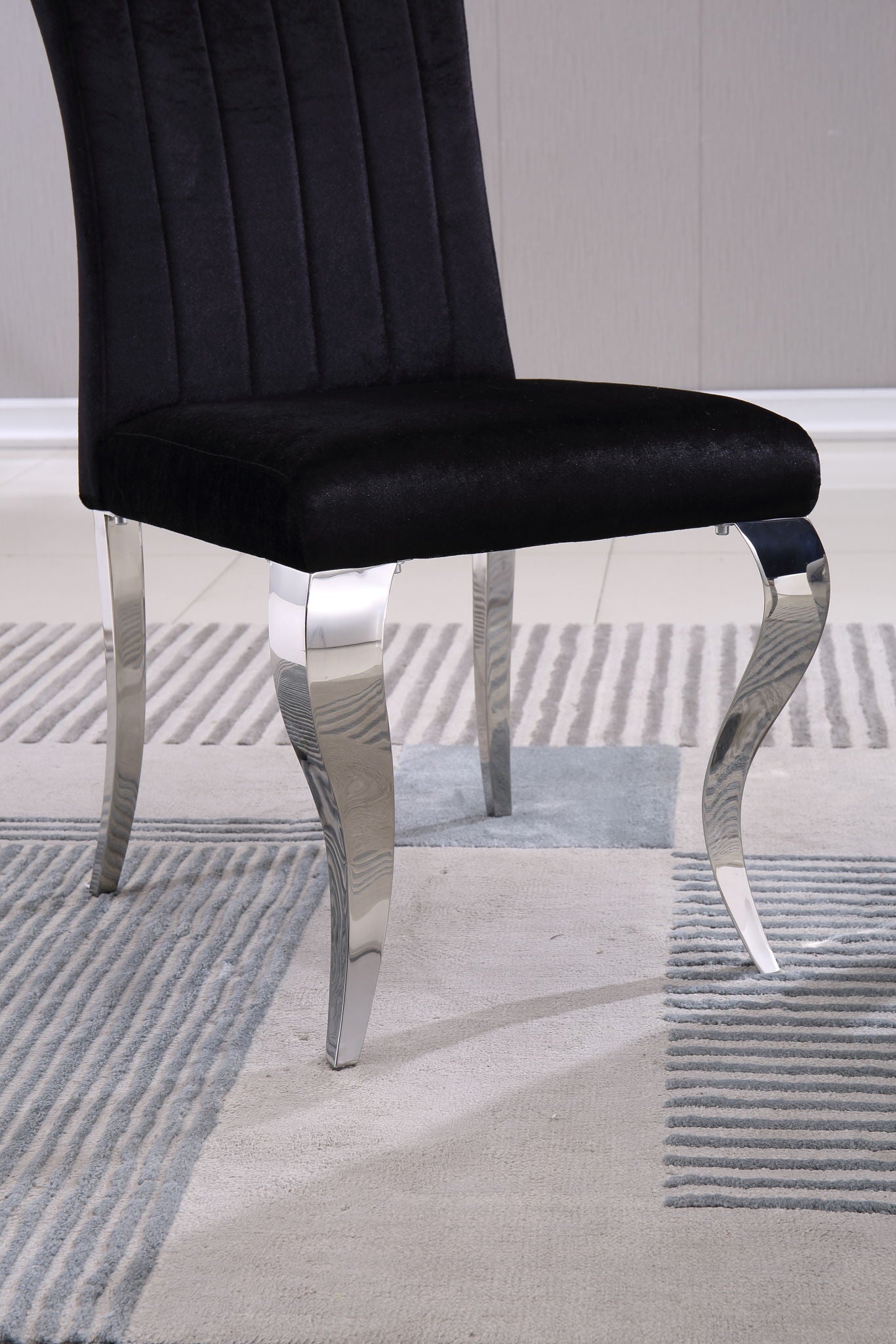Upholstered Accent Armless Chairs With Stripe Backrest (Set of 2)