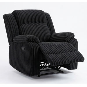 Motion Recliner Chair With Plush Armrests For Living Room, Soft Seat - Black