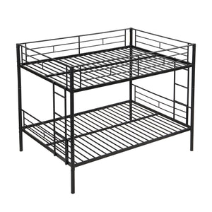 Modern Metal Bunk Bed, Full Over Full, No Box Spring Needed - Black