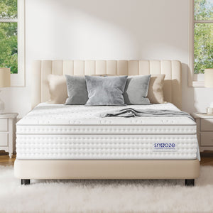 Snooze Mattress Company Atlas - 12" Euro Top Firm Hybrid Mattress With Independently Encased Coils & Gel Memory Foam