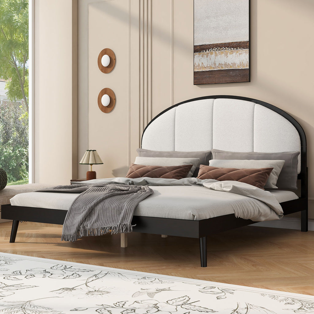 Elegant Modern Upholstered Platform Bed Frame