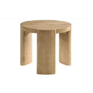 21" Kepler Drift Round End Table, Living Room 1 Piece Sofa Side Table With Curved Legs - Driftwood