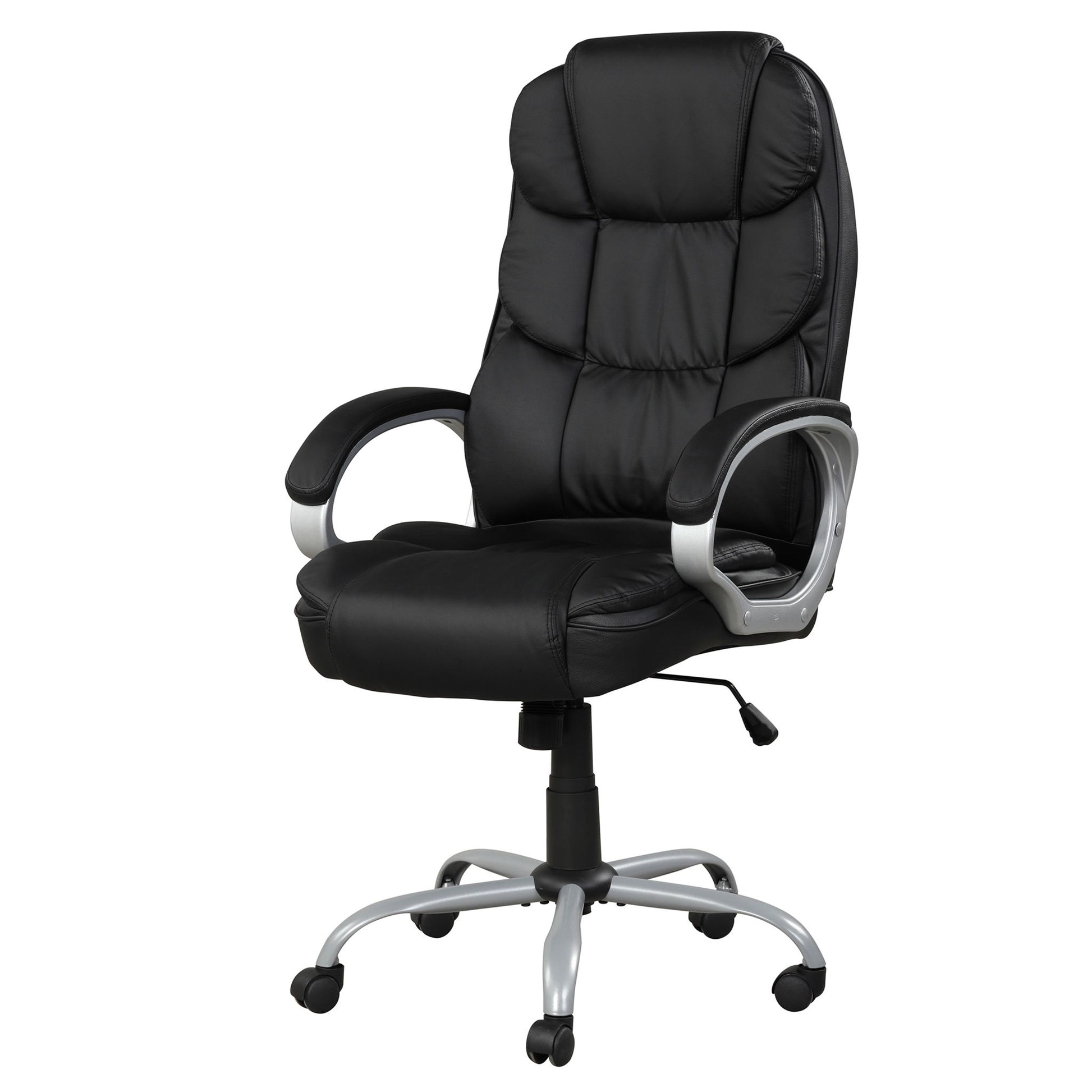 Upholstered Office Chair, Adjustable Height Swivel Chair - Black