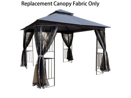 Patio Double Roof Gazebo Replacement Canopy Top Fabric